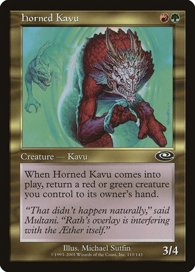 2001 Planeshift Horned Kavu common #110 common card image
