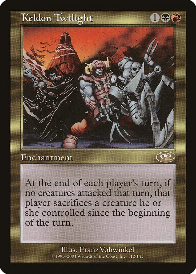 2001 Planeshift Keldon Twilight rare #112 rare card image