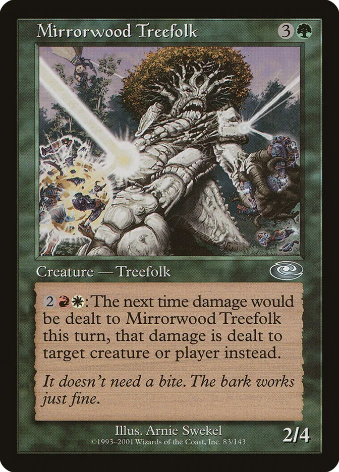 2001 Planeshift Mirrorwood Treefolk uncommon #83 uncommon card image