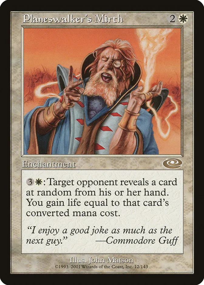 2001 Planeshift Planeswalker's Mirth #12 rare card image