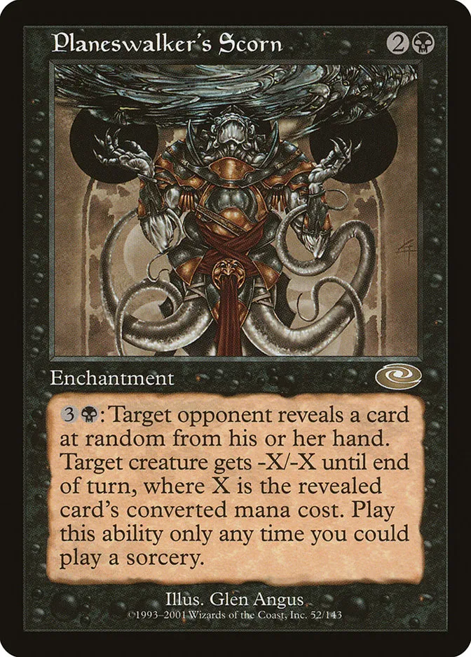 2001 Planeshift Planeswalker's Scorn rare #52 rare card image