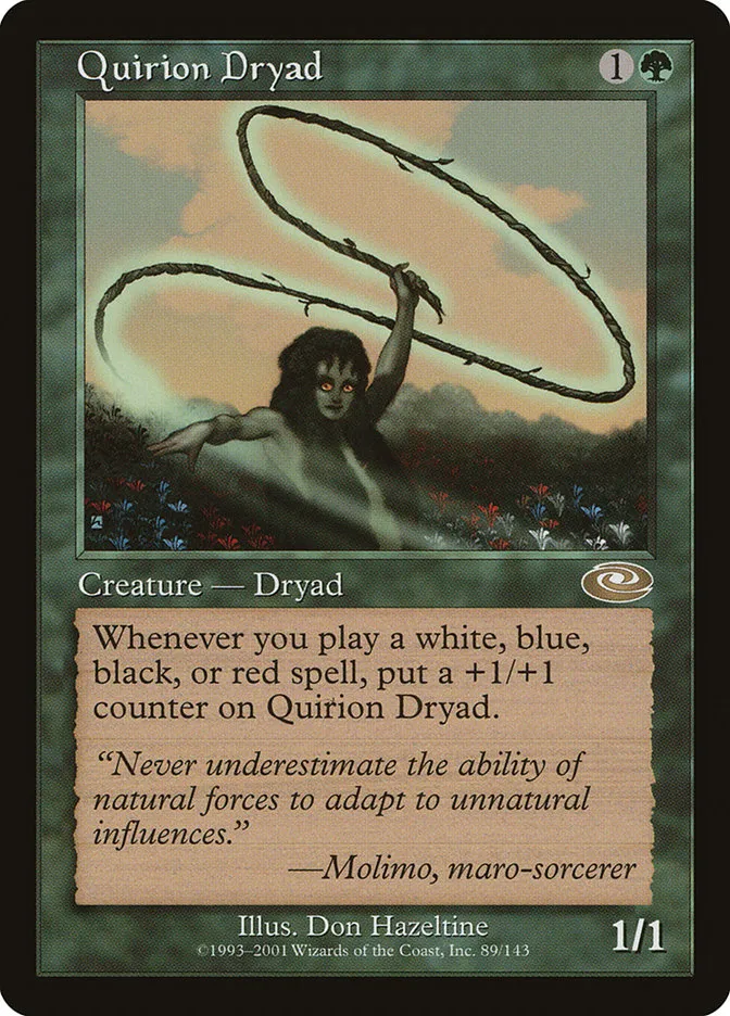 2001 Planeshift Quirion Dryad rare #89 rare card image