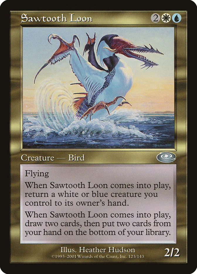 2001 Planeshift Sawtooth Loon #123 uncommon card image
