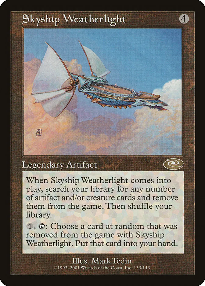 2001 Planeshift Skyship Weatherlight rare #133 rare card image