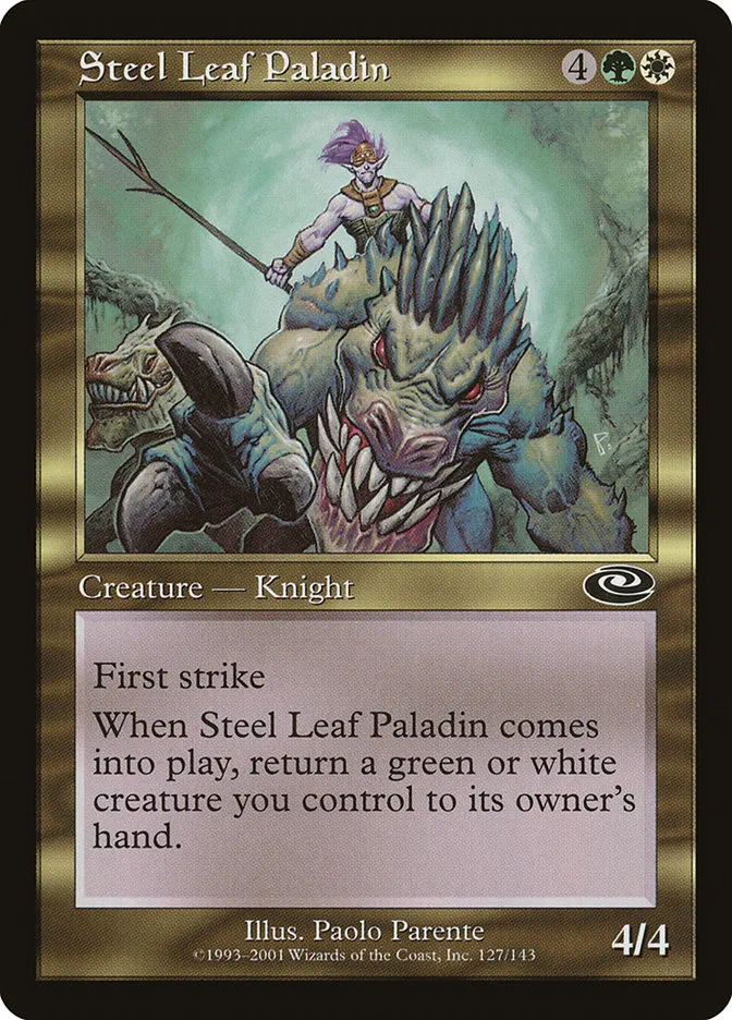 2001 Planeshift Steel Leaf Paladin common #127 common card image