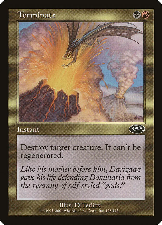 2001 Planeshift Terminate common #128 common card image