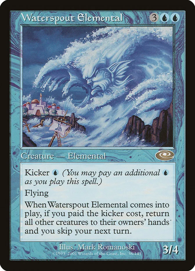 2001 Planeshift Waterspout Elemental #38 rare card image