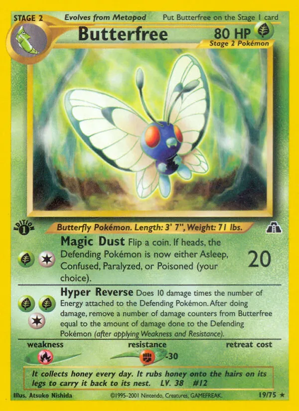 2001 Neo Discovery Butterfree #19/75 Rare card image