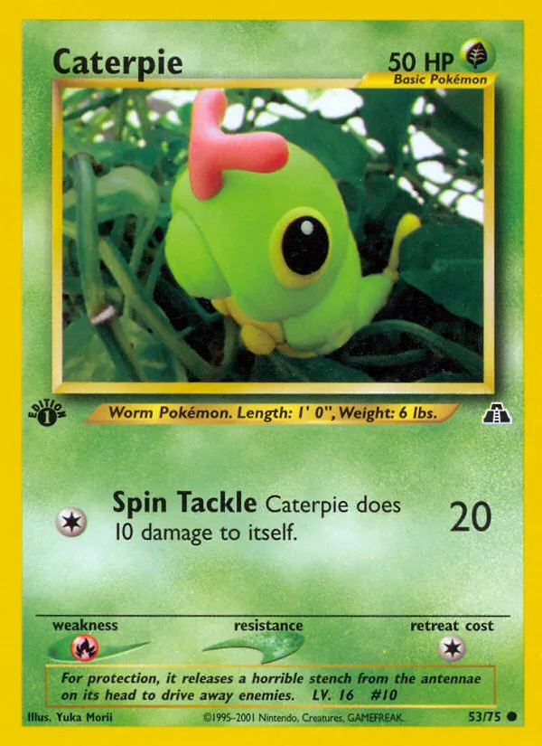 2001 Neo Discovery Caterpie Common #53/75 Common card image
