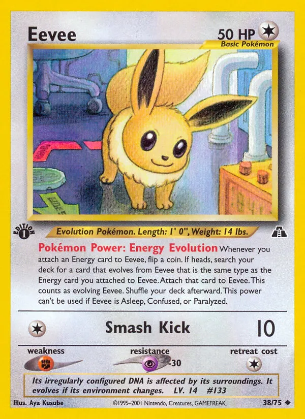 2001 Neo Discovery Eevee Uncommon #38/75 Uncommon card image