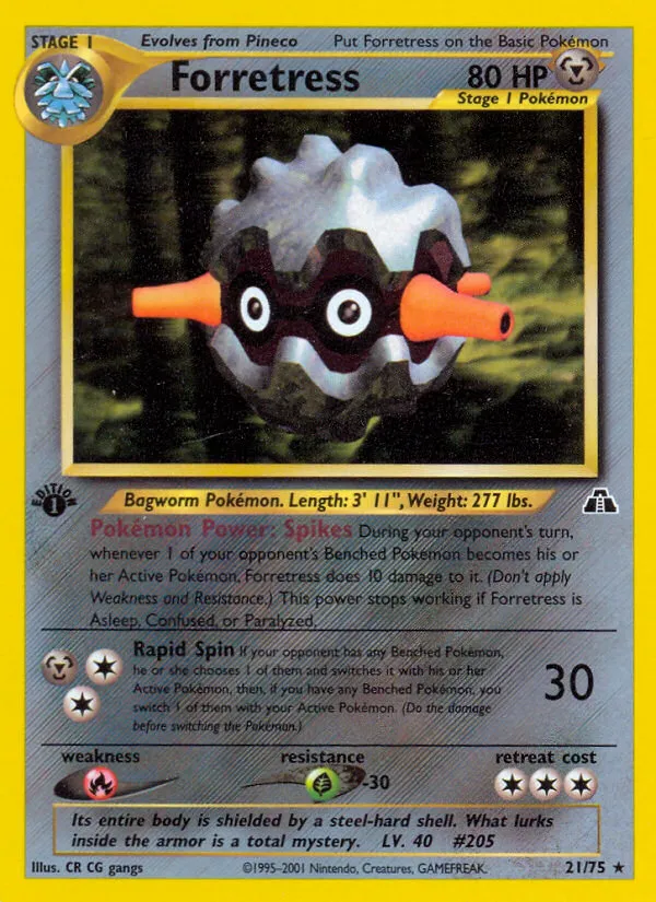 2001 Neo Discovery Forretress #21/75 Rare card image