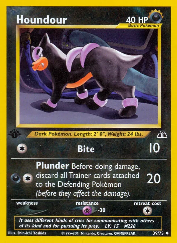 2001 Neo Discovery Houndour #24/75 Rare card image