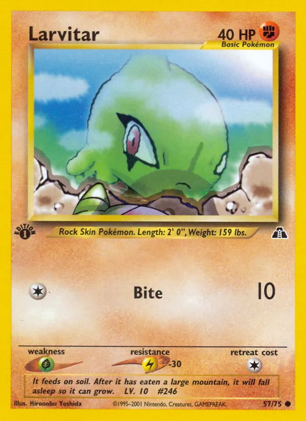 2001 Neo Discovery Larvitar Common #57/75 Common card image