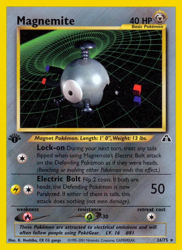 2001 Neo Discovery Magnemite #07/75 Rare Holo card image