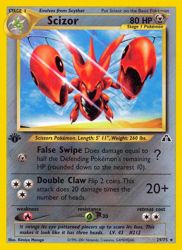 2001 Neo Discovery Scizor Rare Holo #10/75 Rare Holo card image