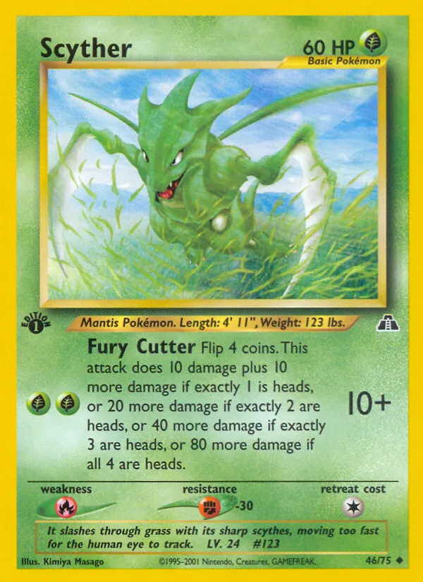 2001 Neo Discovery Scyther Uncommon #46/75 Uncommon card image