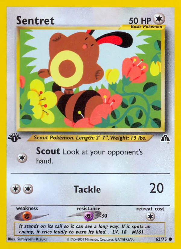 2001 Neo Discovery Sentret Common #63/75 Common card image