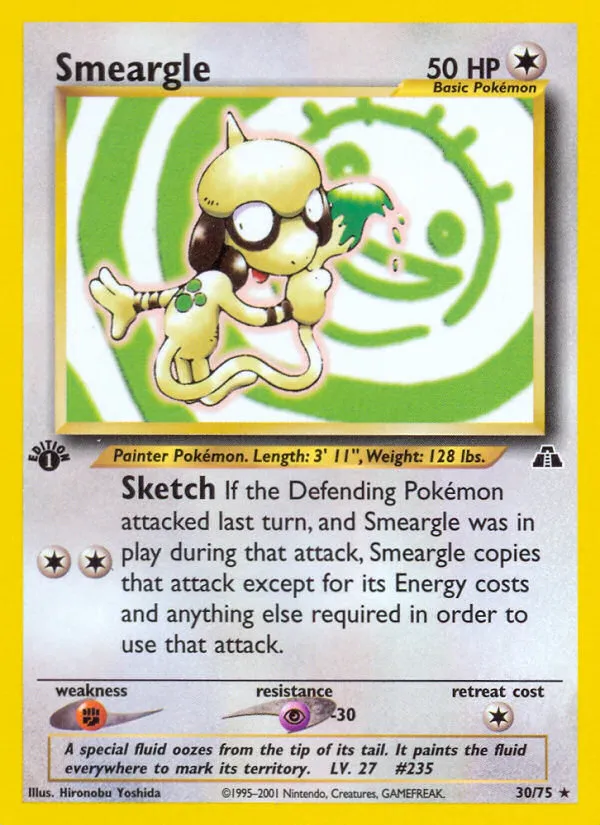 2001 Neo Discovery Smeargle Rare Holo #11/75 Rare Holo card image