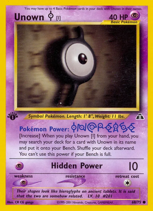 2001 Neo Discovery Unown [I] #68/75 Common card image