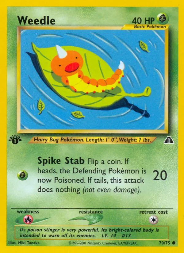 2001 Neo Discovery Weedle Common #70/75 Common card image