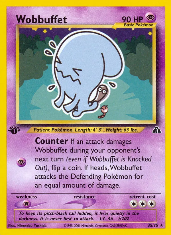 2001 Neo Discovery Wobbuffet #35/75 Rare card image