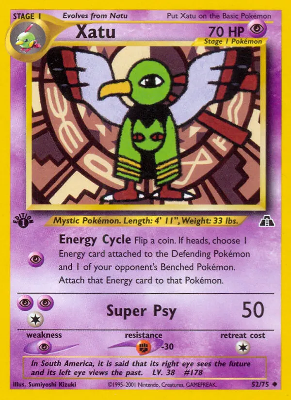 2001 Neo Discovery Xatu Uncommon #52/75 Uncommon card image