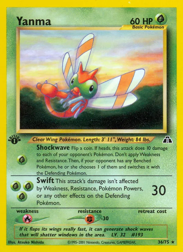 2001 Neo Discovery Yanma #36/75 Rare card image