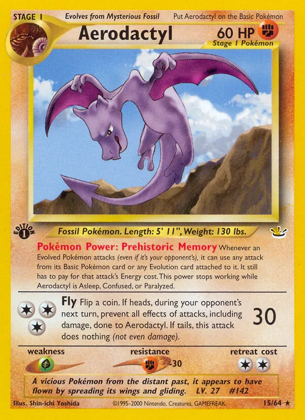 2001 Neo Revelation Aerodactyl #15/64 Rare card image