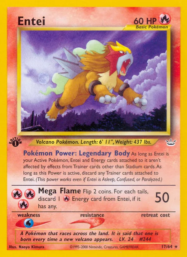 2001 Neo Revelation Entei #17/64 Rare card image