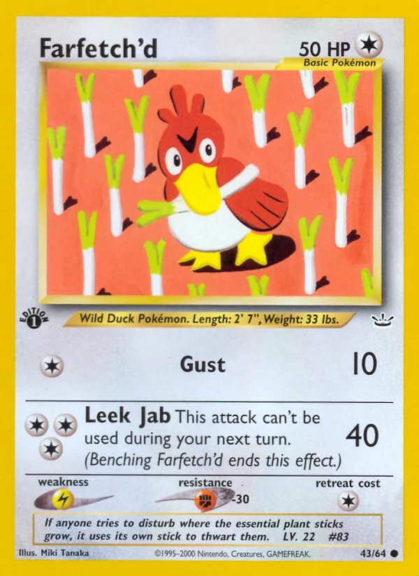 2001 Neo Revelation Farfetch'd Common #43/64 Common card image
