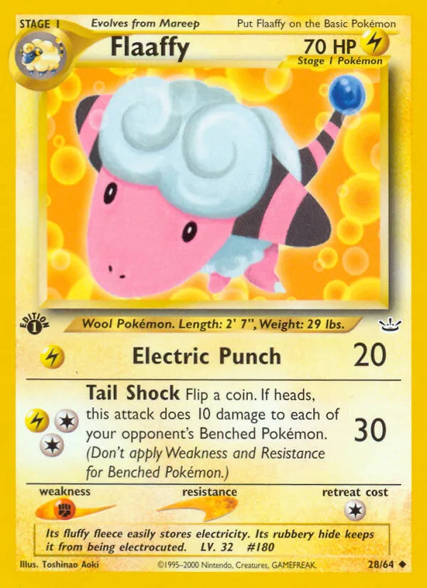 2001 Neo Revelation Flaaffy #28/64 Uncommon card image
