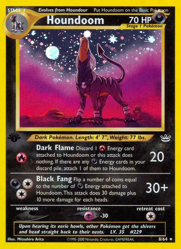 2001 Neo Revelation Houndoom #08/64 Rare Holo card image