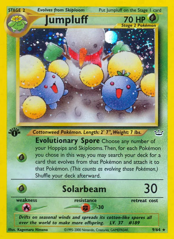 2001 Neo Revelation Jumpluff #09/64 Rare Holo card image