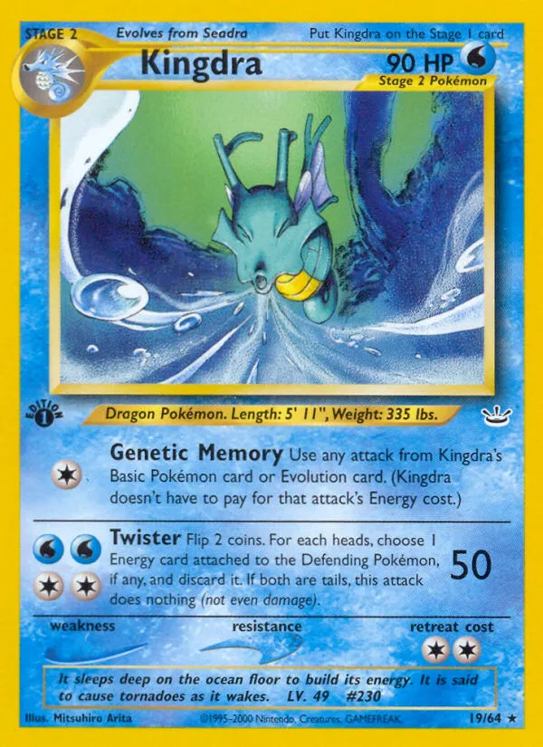 2001 Neo Revelation Kingdra #19/64 Rare card image