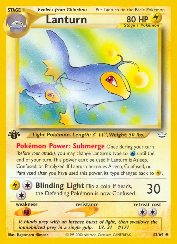 2001 Neo Revelation Lanturn #32/64 Uncommon card image