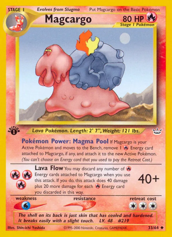 2001 Neo Revelation Magcargo #33/64 Uncommon card image