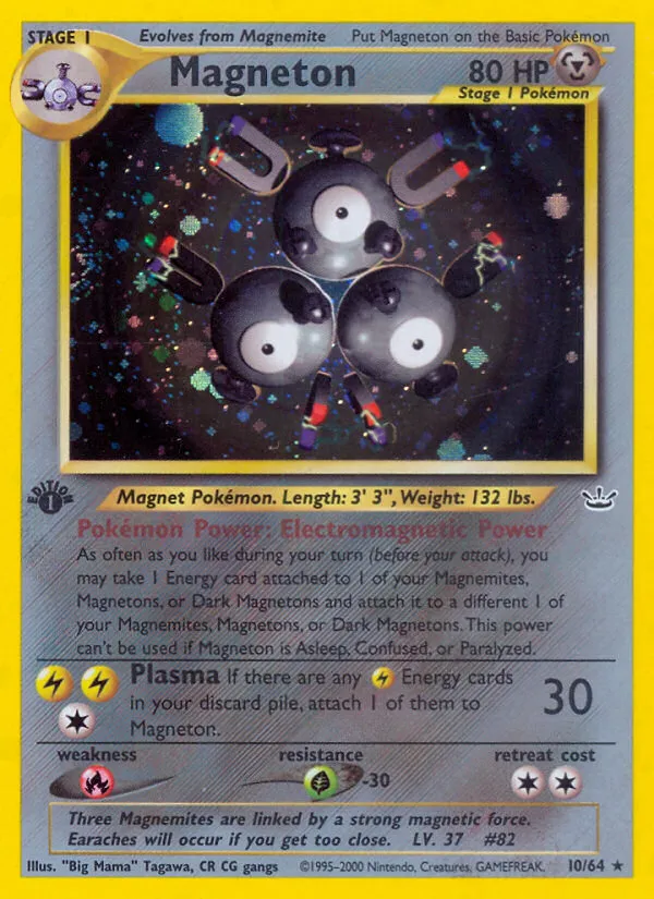 2001 Neo Revelation Magneton Rare Holo #10/64 Rare Holo card image
