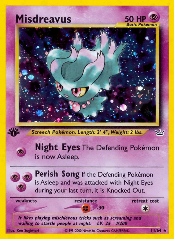 2001 Neo Revelation Misdreavus Rare Holo #11/64 Rare Holo card image