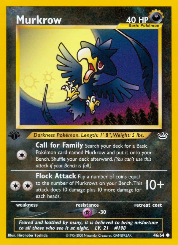 2001 Neo Revelation Murkrow Common #46/64 Common card image