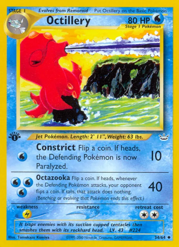 2001 Neo Revelation Octillery #34/64 Uncommon card image