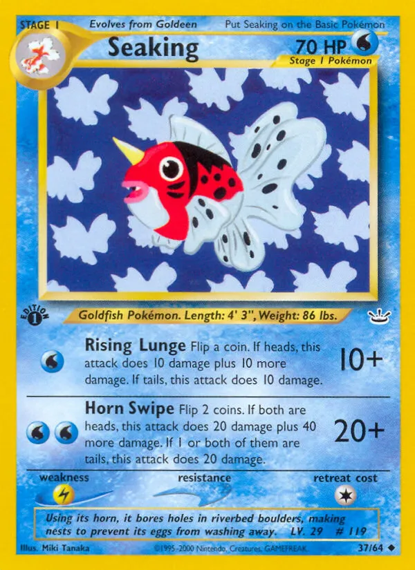2001 Neo Revelation Seaking Uncommon #37/64 Uncommon card image