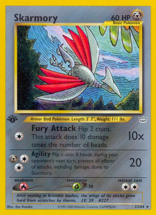 2001 Neo Revelation Skarmory #23/64 Rare card image