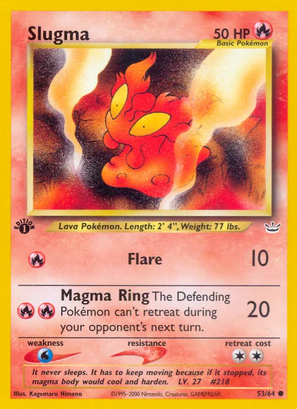 2001 Neo Revelation Slugma #53/64 Common card image