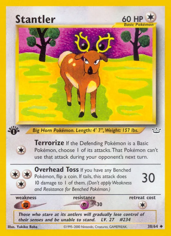 2001 Neo Revelation Stantler #38/64 Uncommon card image