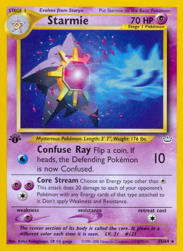 2001 Neo Revelation Starmie #25/64 Rare card image