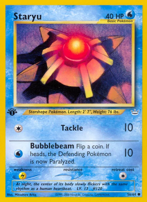 2001 Neo Revelation Staryu #56/64 Common card image
