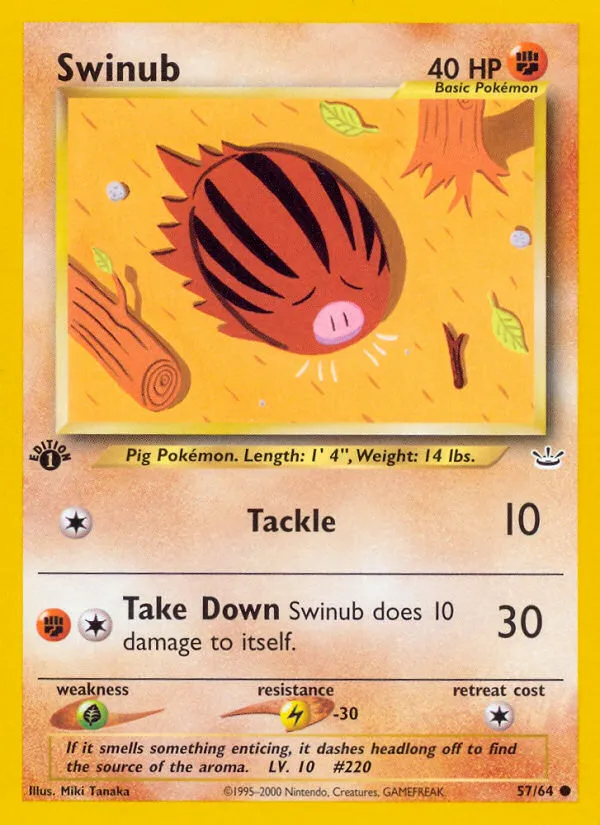 2001 Neo Revelation Swinub #57/64 Common card image