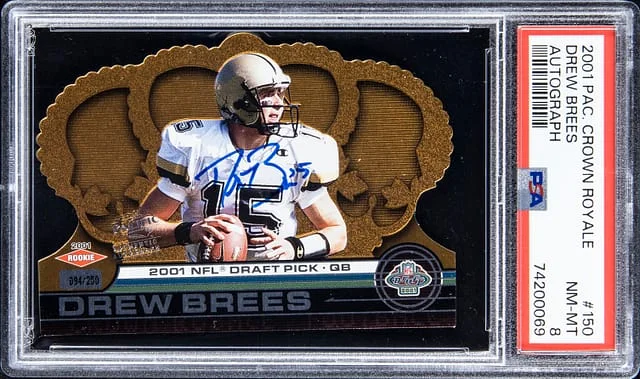 2001 Pacific Crown Royale Autographs Drew Brees #150 card image