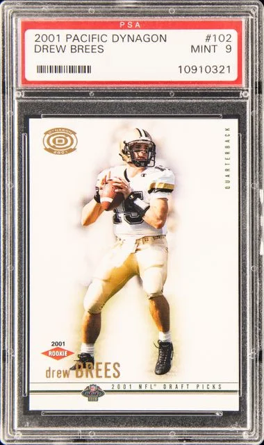 2001 Pacific Dynagon Drew Brees #102 card image