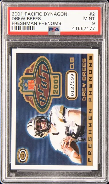 2001 Pacific Dynagon Freshman Phenoms Drew Brees #2 card image